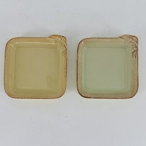 Casa Stone Madeira Harvest Olive Plates Set 2 Small Trinket Dishes 3.5"